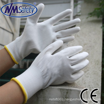 NMSAFETY white dmf-free conductive pu gloves